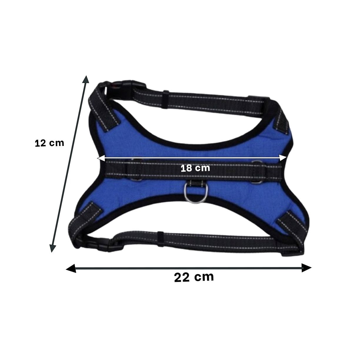 CHALECO EN H DE CONTROL PARA PERRO TALLA S CON AJUSTE SEGURO AZUL YPAPEL REGALO - 4