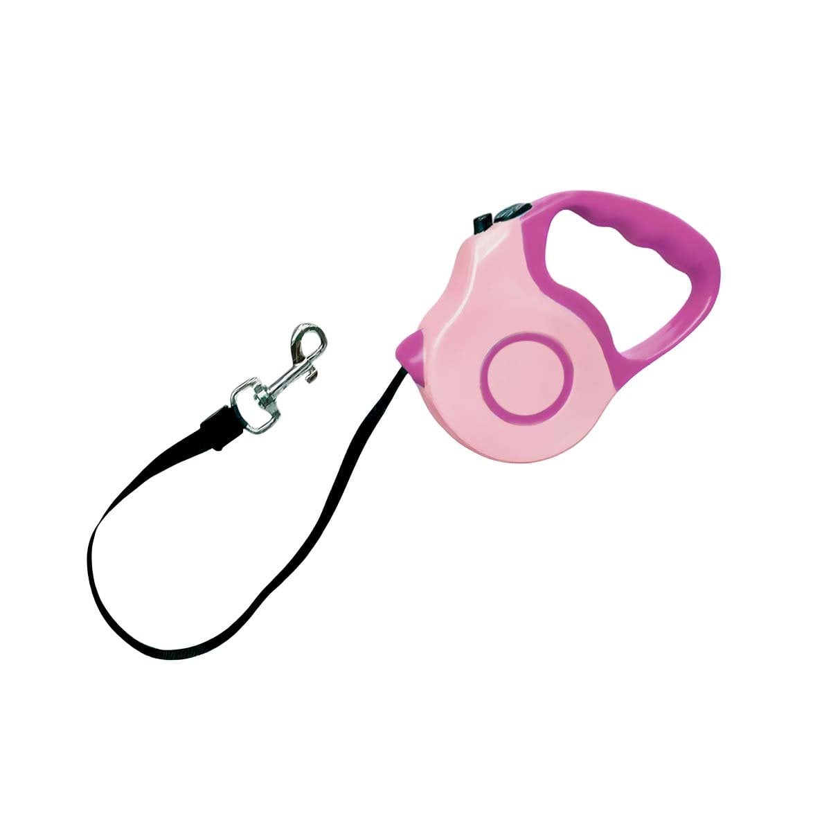 LINEA RETRACTIL PARA PERRO ROSADO DOBLE TONO COMODA Y DURADERA YREGALO STICKER - 1