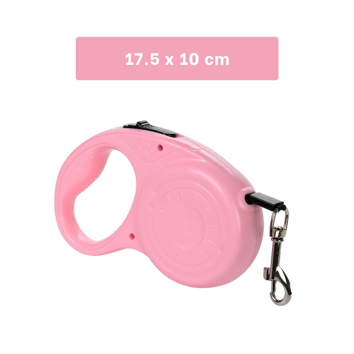 PACK4 AMARRE EXTENSIBLE 3M PARA MASCOTA CON HUELLITA ROSADO YREGALO STICKER - 4