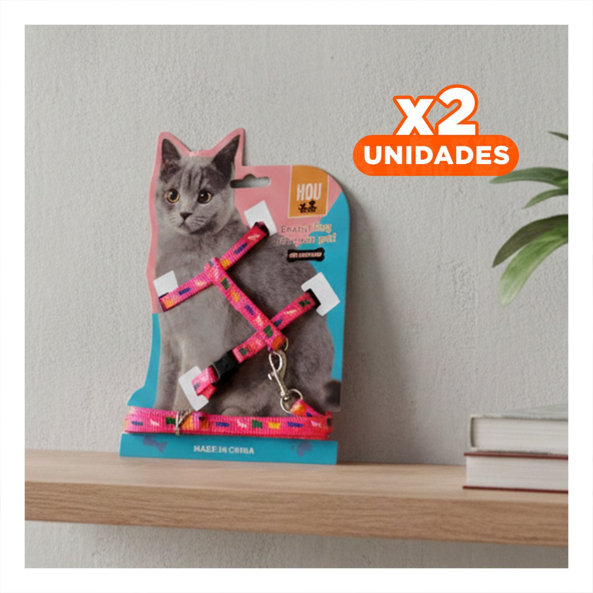 PACK2 EQUIPO LIGERO FUCSIA PARA CONEJO Y GATO DELGADO EN PASEO YPAPEL REGALO - 1
