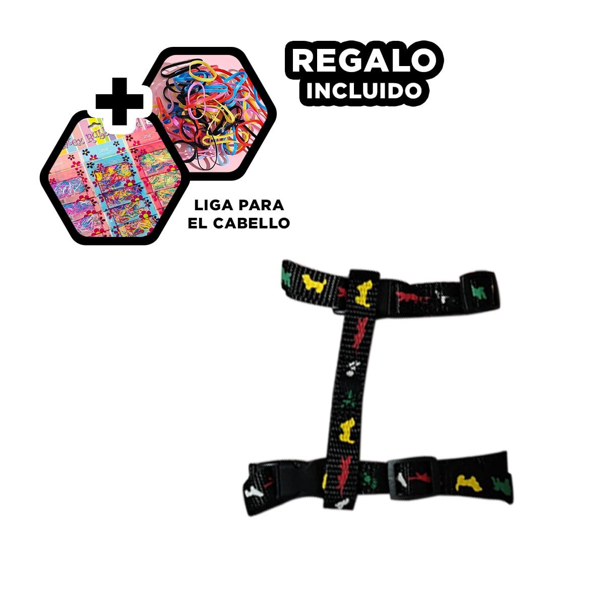 SISTEMA DE SUJECION PARA CONEJO Y GATO DELGADO NEGRO AJUSTABLE CON CONTROL FIRME YLIGAS REGALO - 2