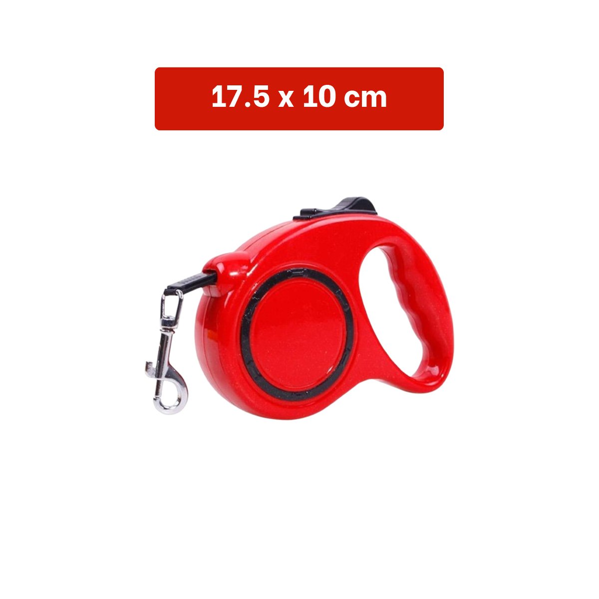 PACK4 CUERDA RETRACTIL CONFIABLE PARA PASEOS DIARIOS CON MASCOTAS COLOR ROJO YREGALO STICKER - 4