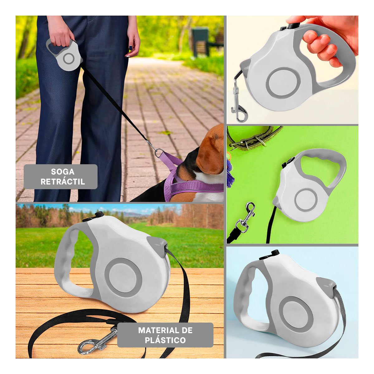 LEASH RETRACTIL 3M PARA MASCOTA CON FRENO SEGURO DOBLE TONO YLIGAS REGALO - 1