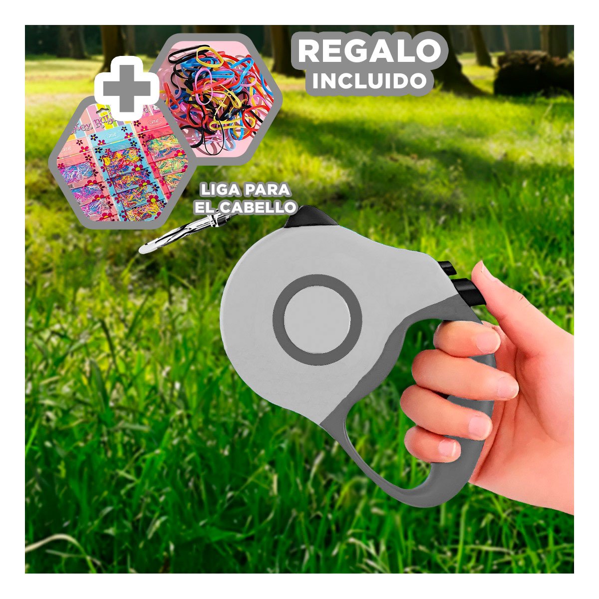 LEASH RETRACTIL 3M PARA MASCOTA CON FRENO SEGURO DOBLE TONO YLIGAS REGALO - 2