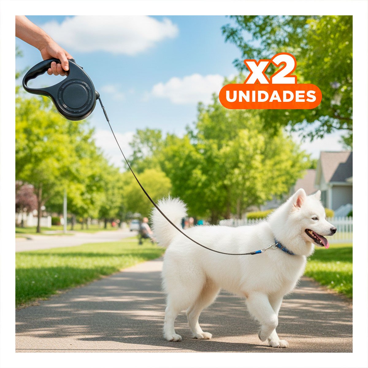PACK2 DISPOSITIVO DE CUERDA RETRACTIL PARA PERROS Y GATOS FACIL DE MANEJAR NEGRO YPAPEL REGALO - 1