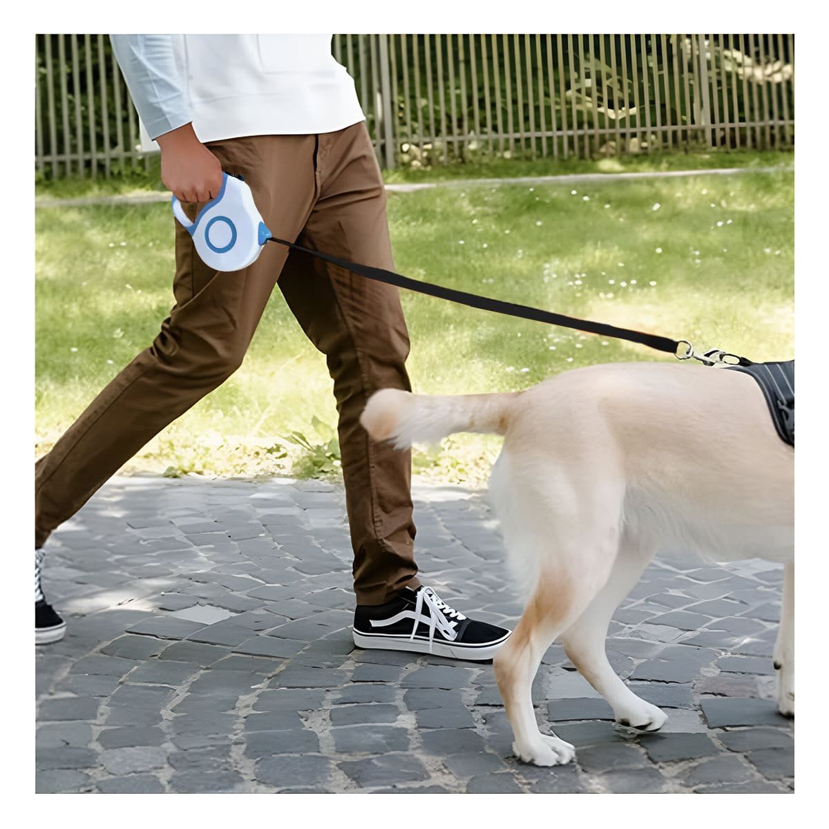 SUJETADOR RETRACTIL 3M PARA MASCOTA CON DISENO DOBLE TONO AZUL PRACTICO YLIGAS REGALO - 3