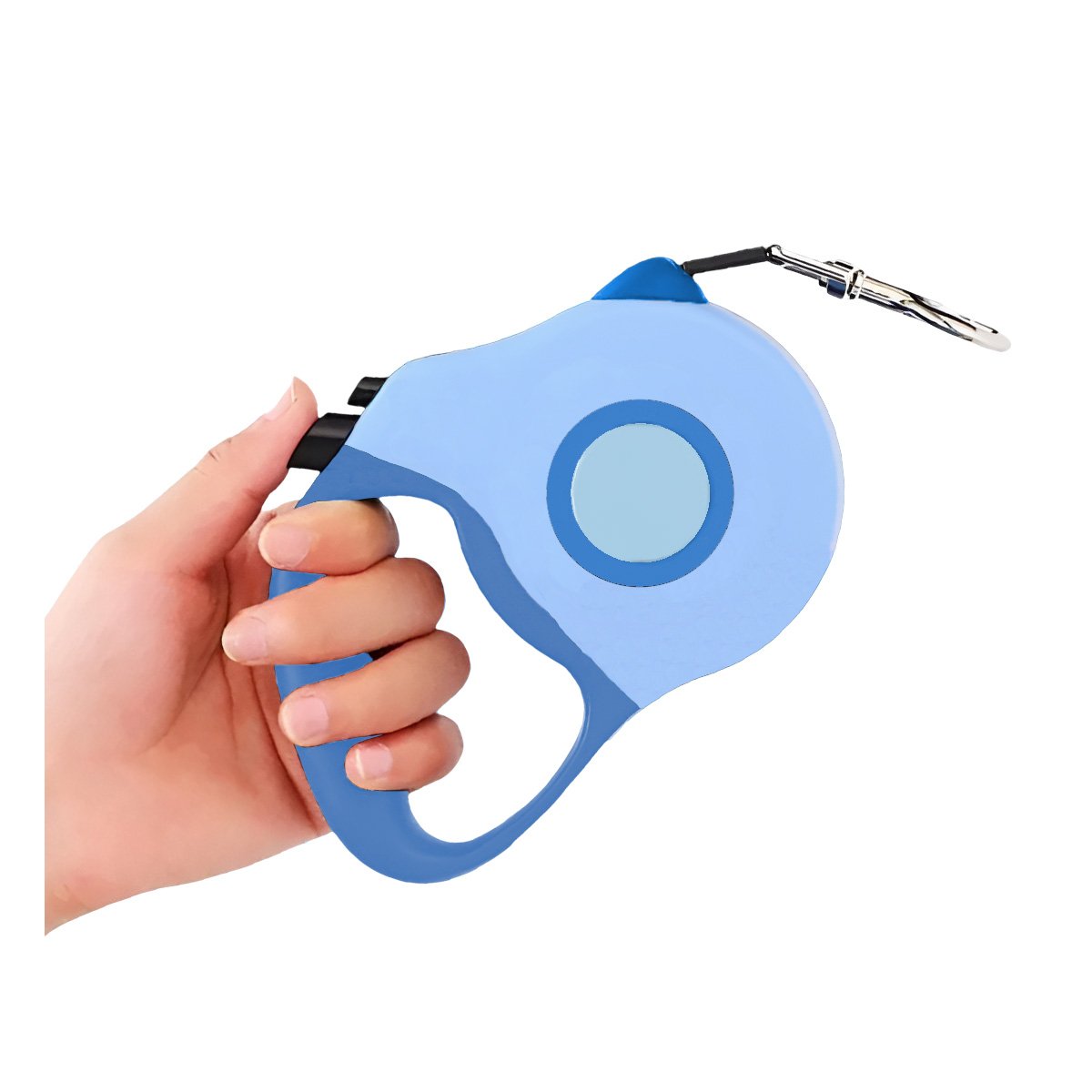 PACK2 CORREA EXTENSIBLE 3M PARA PERRO CON DISENO DOBLE TONO AZUL YREGALO STICKER - 2