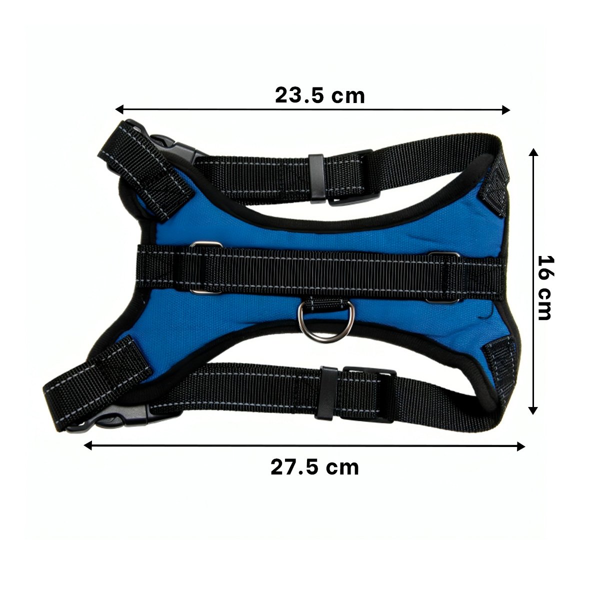 PACK4 SOPORTE CORPORAL EN H PARA MASCOTA TALLA M CON AJUSTE SEGURO AZUL YREGALO STICKER - 4