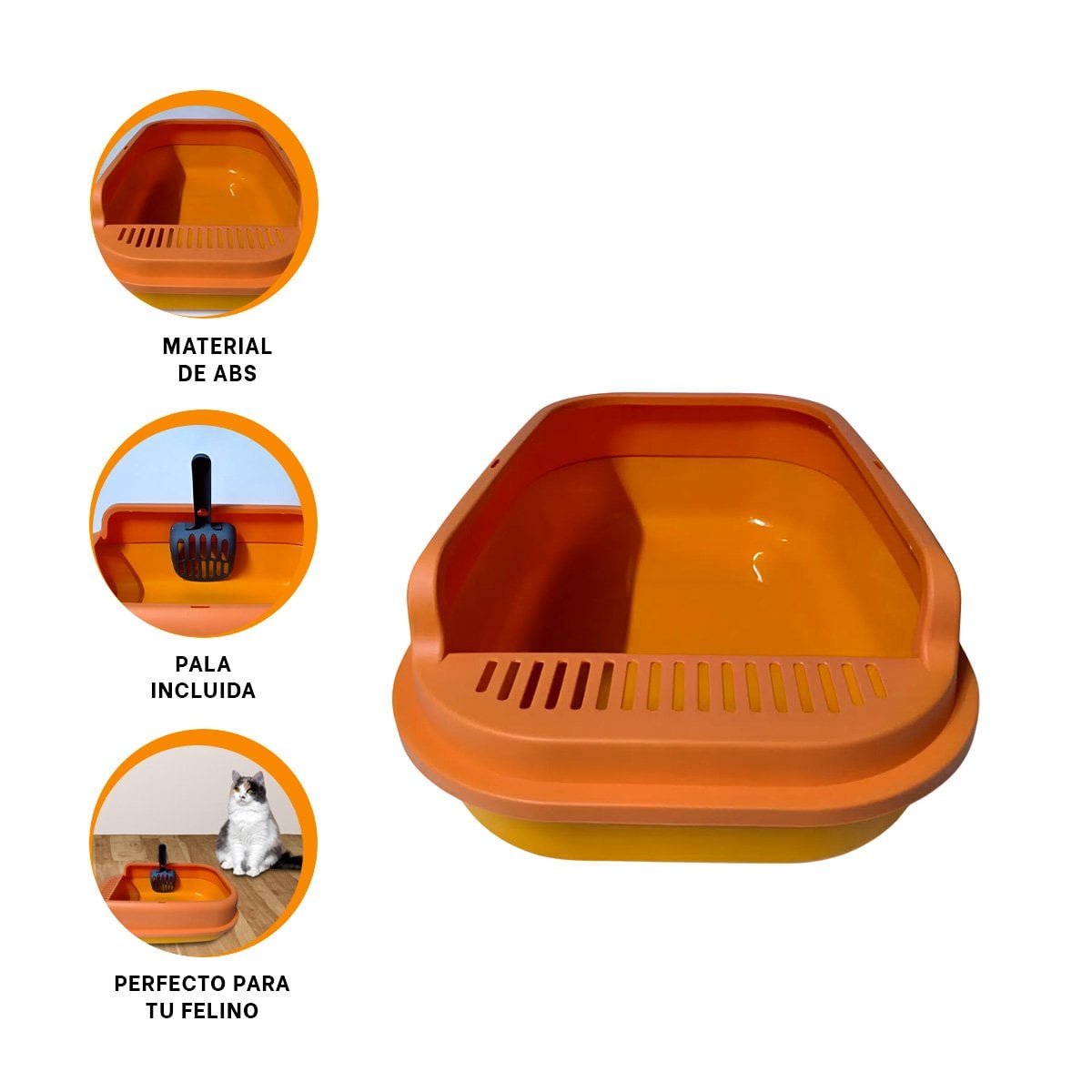CONTENEDOR PRACTICO CON PALA INCLUIDA 51X36,5CM NARANJA YSTICKY - 5