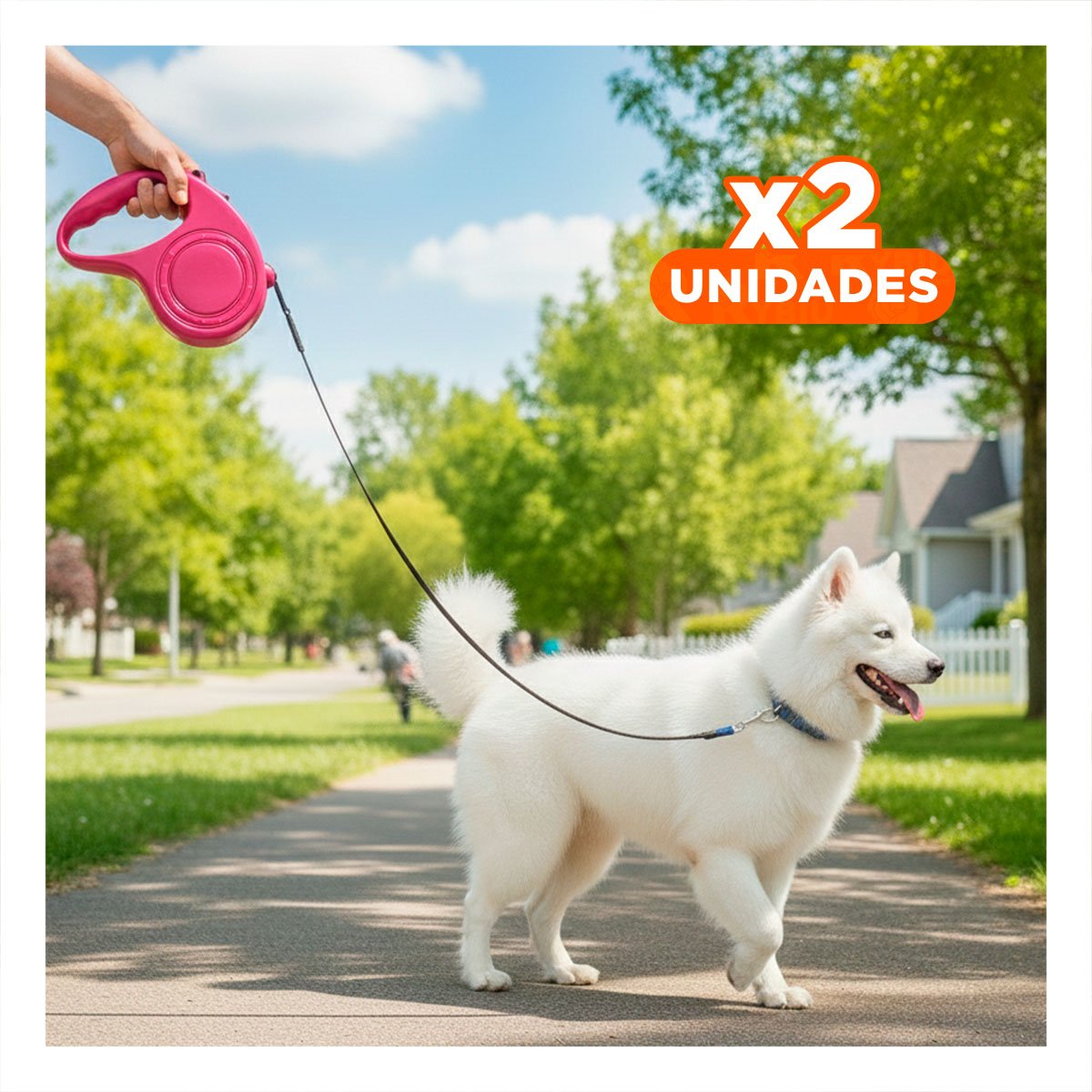 PACK2 CORDON AJUSTABLE PARA MASCOTAS RESISTENTE Y CONFIABLE DURANTE CAMINATAS FUCSIA - 1