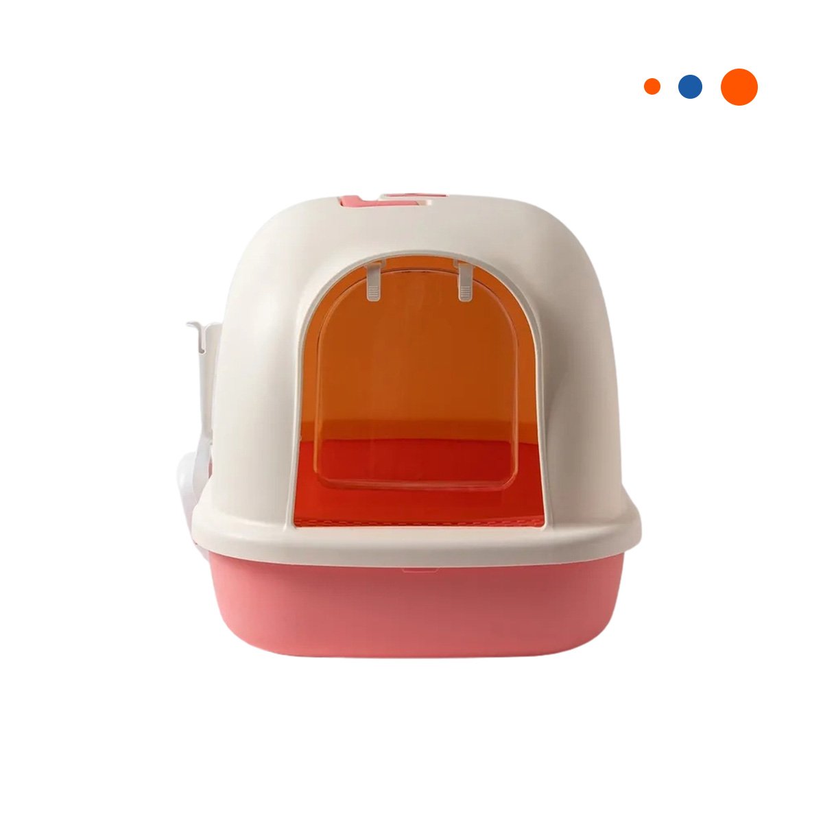 CAJA DE ARENA PRIVADA PARA GATO CON BASE PROFUNDA Y RESISTENTE CORAL YREGALO STICKER - 1