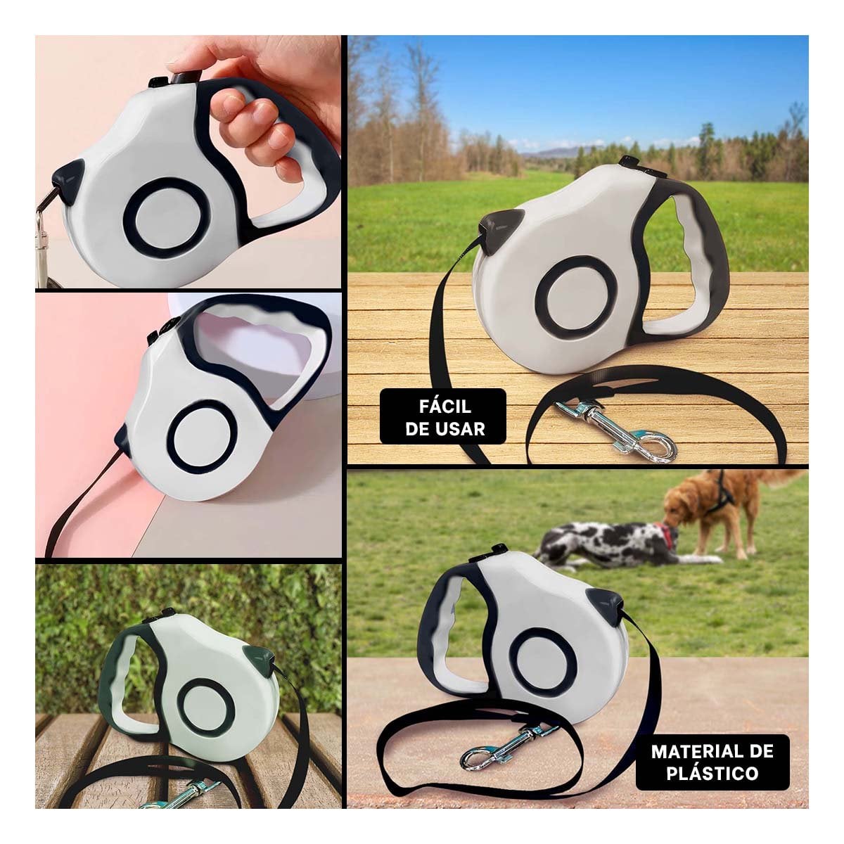 CUERDA RETRACTIL PARA MASCOTA PLOMO DOBLE TONO FIRME Y PRACTICA YPAPEL REGALO - 3
