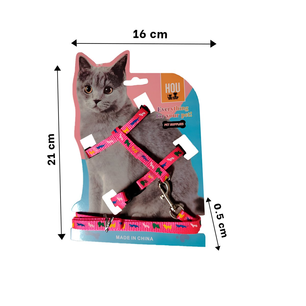 CORREA DE CUERPO PARA CONEJO Y GATO DELGADO FUCSIA RESISTENTE Y LIGERA YREGALO STICKER - 4