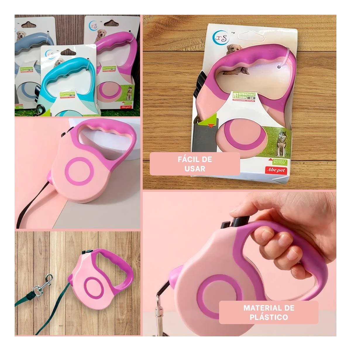 CINTA RETRACTIL 3M PARA MASCOTA CON FRENO SEGURO DOBLE TONO YPAPEL REGALO - 3