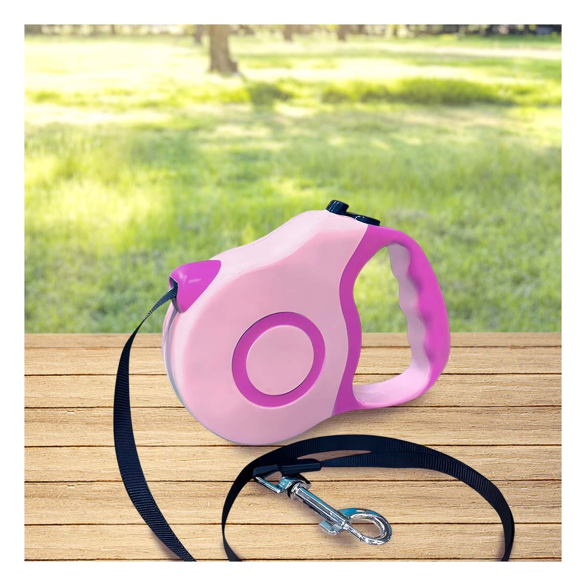 SUJETADOR RETRACTIL PARA PERRO ROSADO DOBLE TONO MODERNO Y RESISTENTE YSTICKY - 3