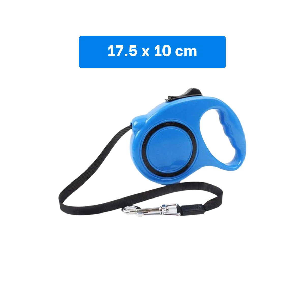 PACK4 CUERDA VERSATIL RETRACTIL AZUL CON CIRCULO NEGRO PARA MASCOTAS YREGALO STICKER - 4