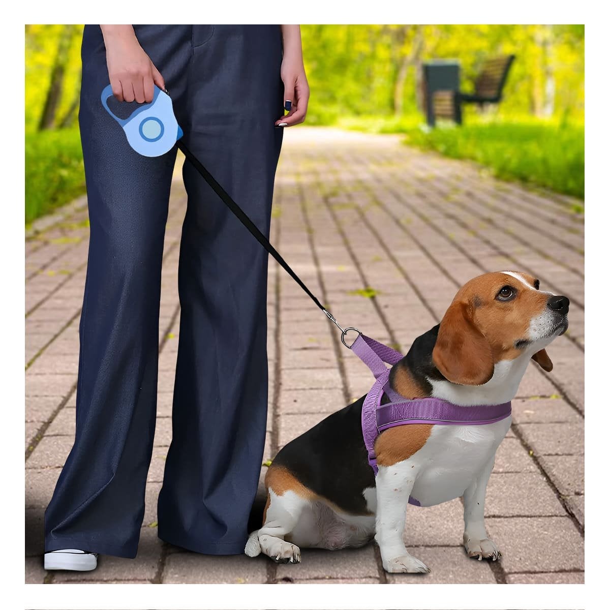 PACK4 SUJETADOR EXTENSIBLE 3M PARA MASCOTA CON DOBLE TONO AZUL YREGALO STICKER - 3