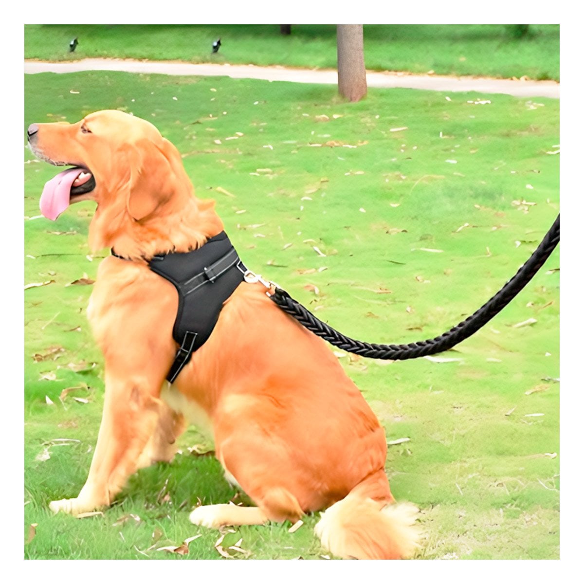 PACK2 CHALECO EN H DE PASEO PARA PERRO TALLA M LIGERO NEGRO YREGALO STICKER - 3