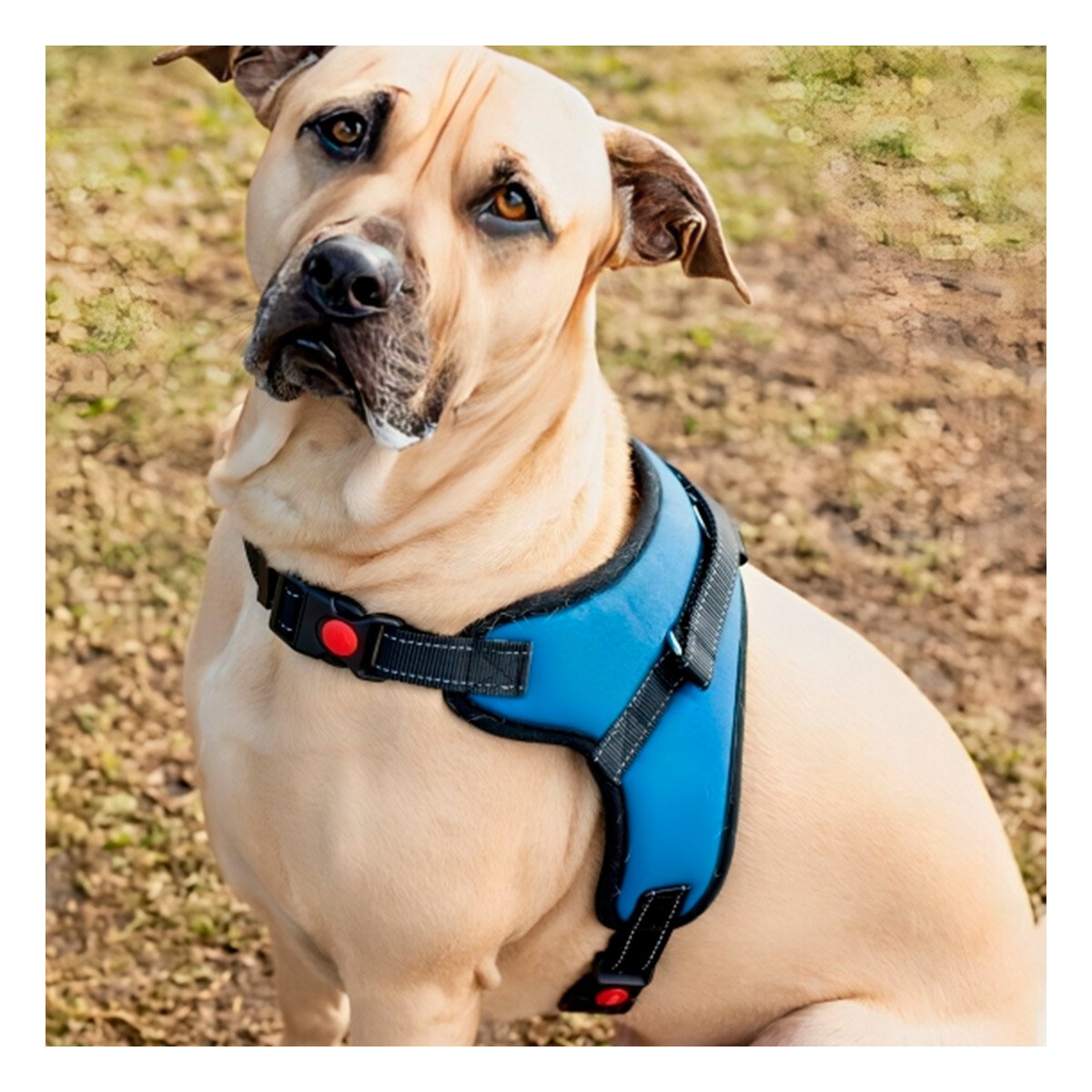 PACK4 ACCESORIO EN H AJUSTABLE PARA MASCOTA TALLA M SEGURO AZUL - 5
