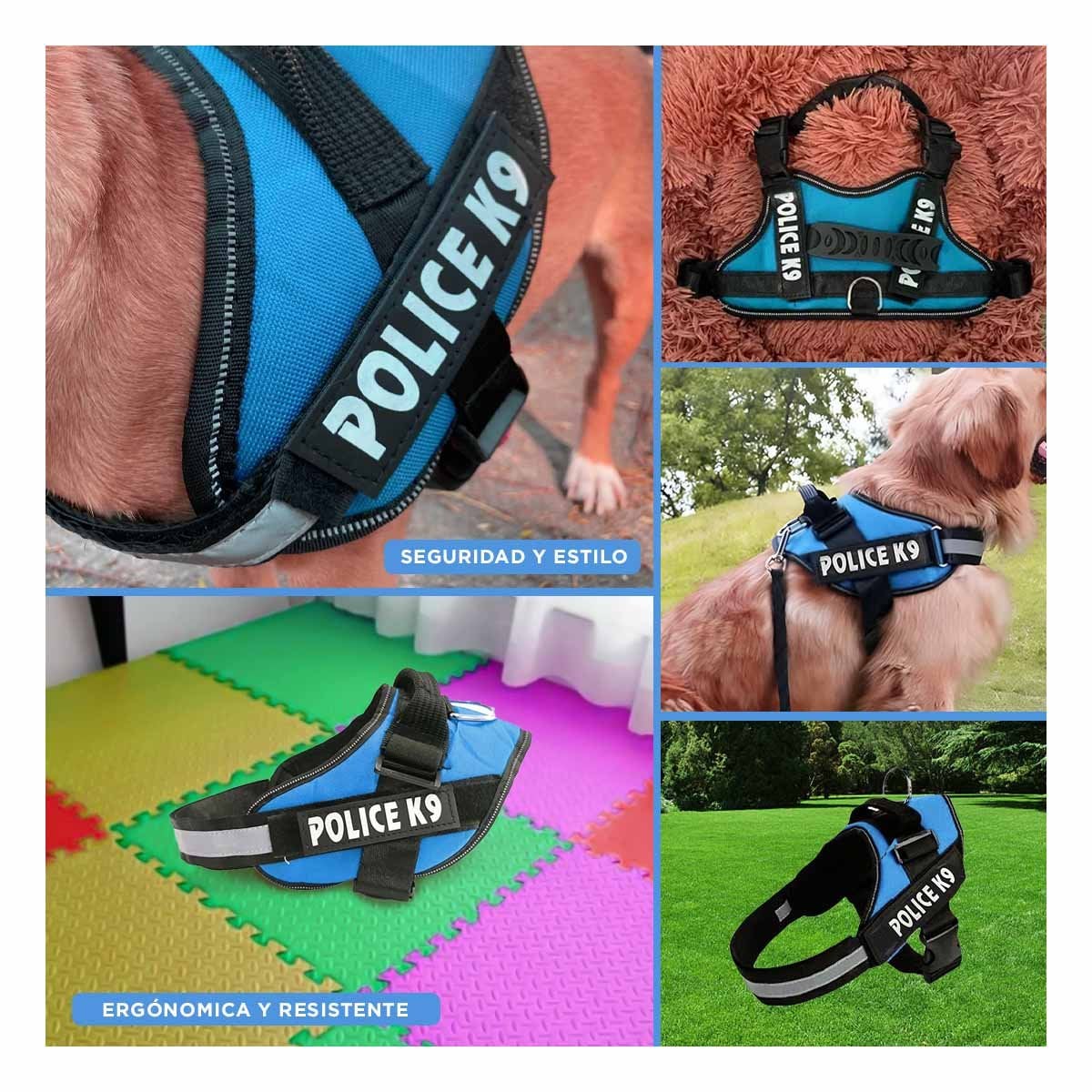 EQUIPO DE PASEO PARA PERRO TALLA M COMODO Y RESISTENTE PARA USO DIARIO CELESTE YSTICKY - 2