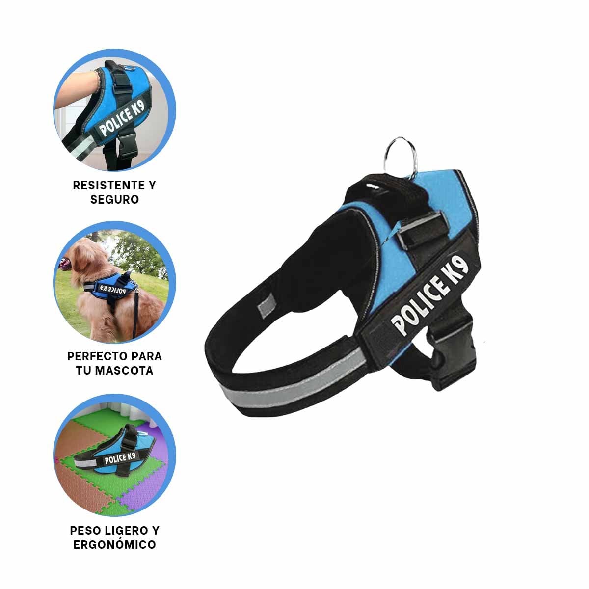 EQUIPO DE PASEO PARA PERRO TALLA M COMODO Y RESISTENTE PARA USO DIARIO CELESTE YSTICKY - 5