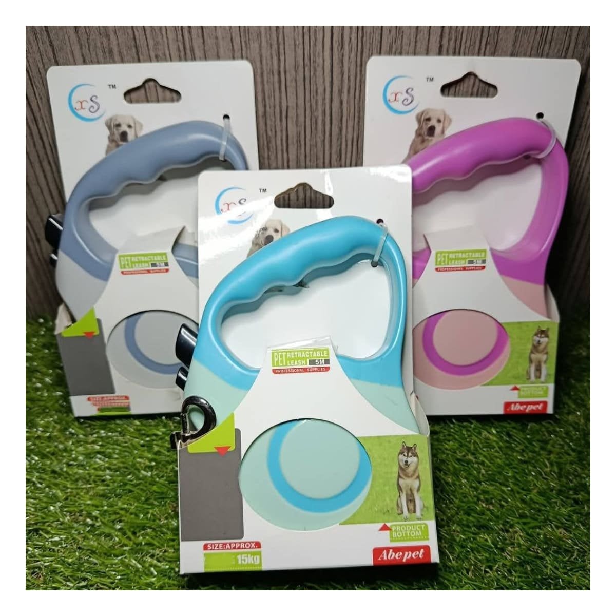 PACK2 CINTA EXTENSIBLE 3M PARA PERRO CON DISENO DOBLE TONO CELESTE YREGALO STICKER - 5