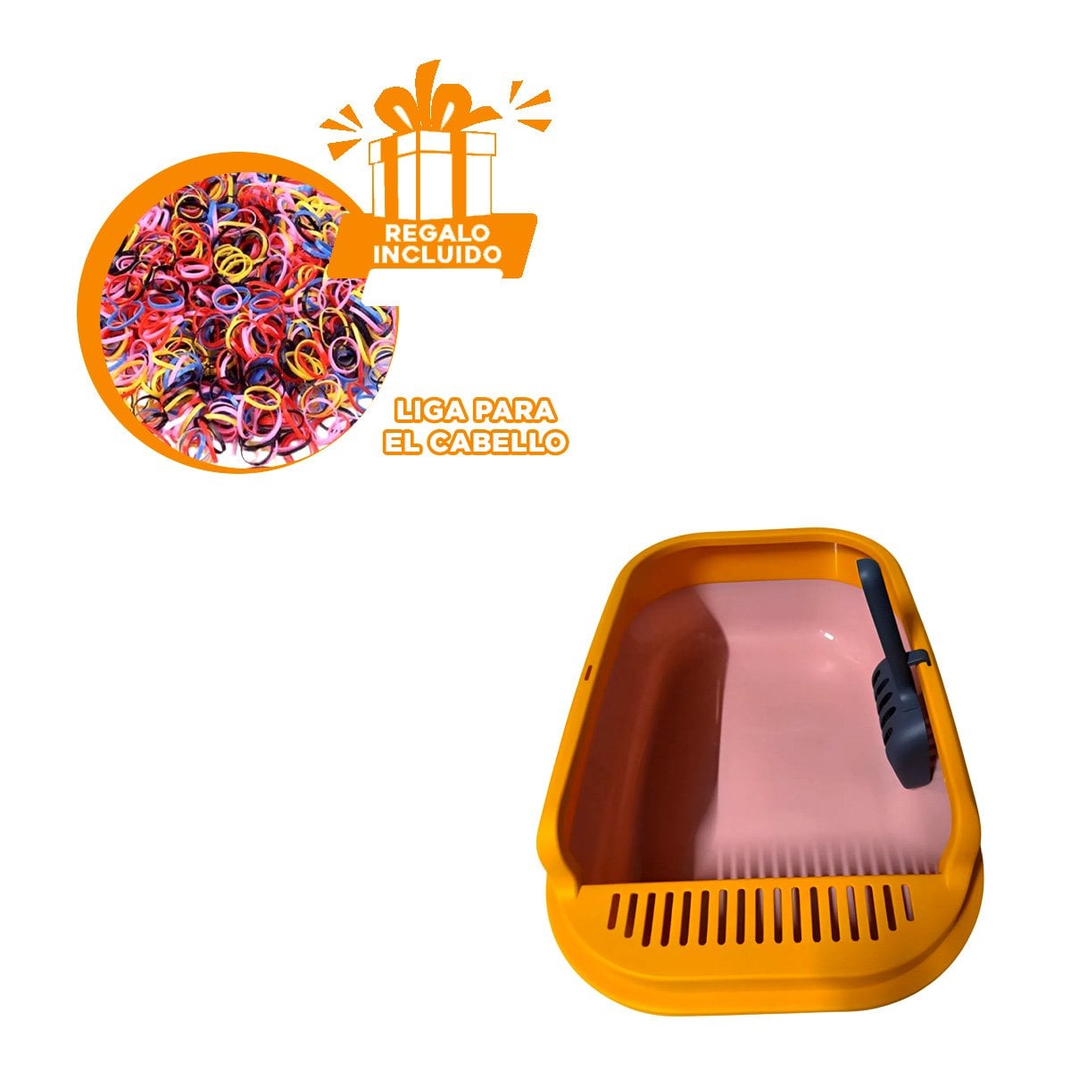 ARENERO CON DISENO VENTILADO Y PALA INCLUIDA 51X36,5CM ROSADO Y NARANJA YLIGAS REGALO - 2