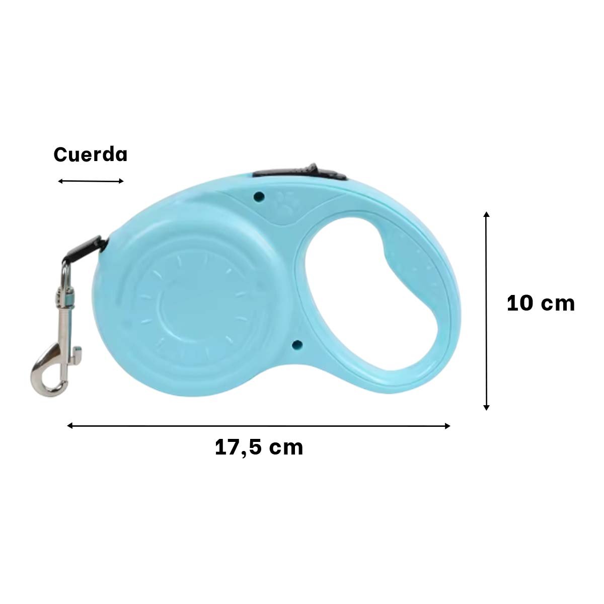 PACK2 SOGA RETRACTIL 3M PARA PERRO CON DISENO HUELLITA CELESTE - 4