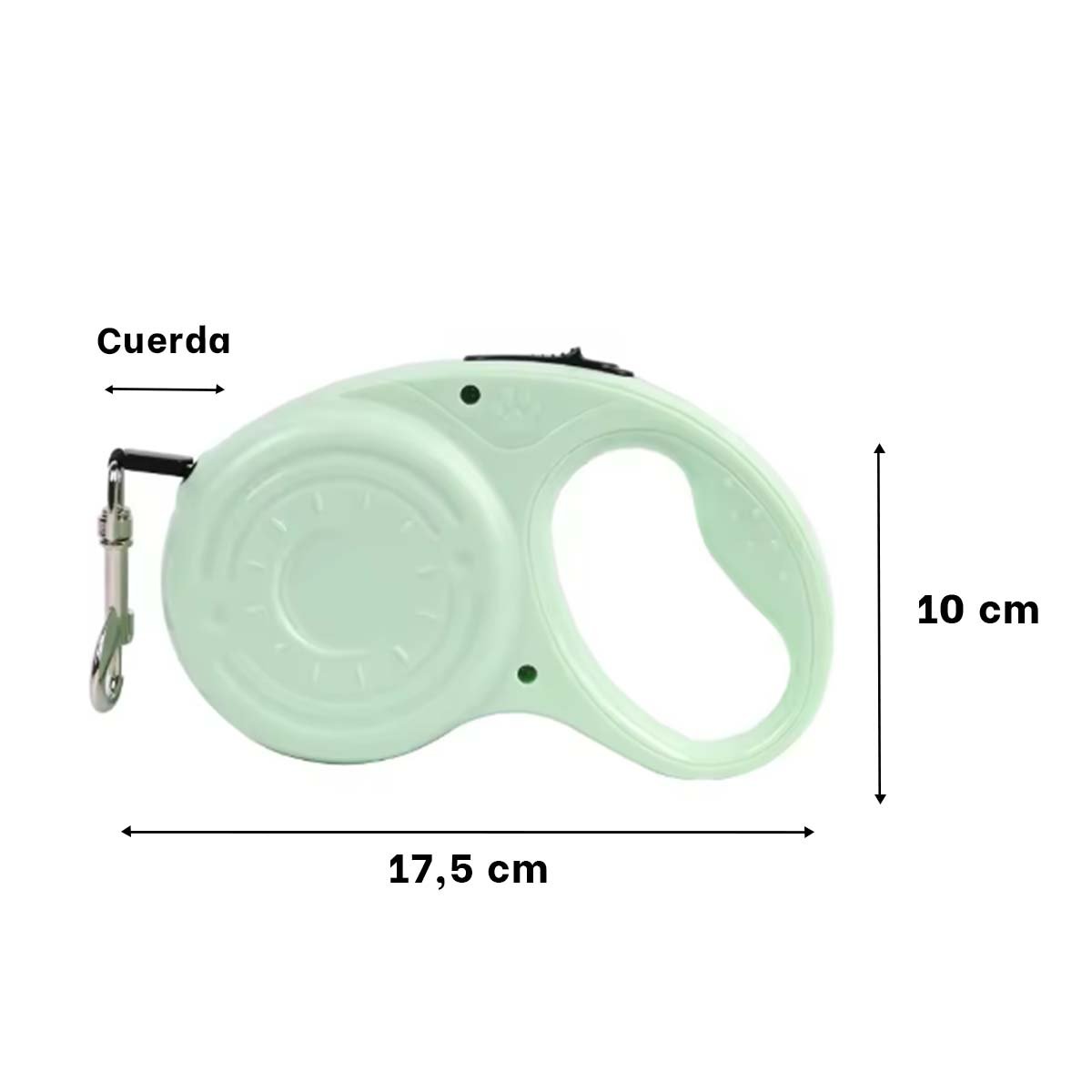 PACK2 CINTA EXTENSIBLE 3M PARA PERRO CON ESTILO HUELLITA VERDE CLARO YREGALO STICKER - 4