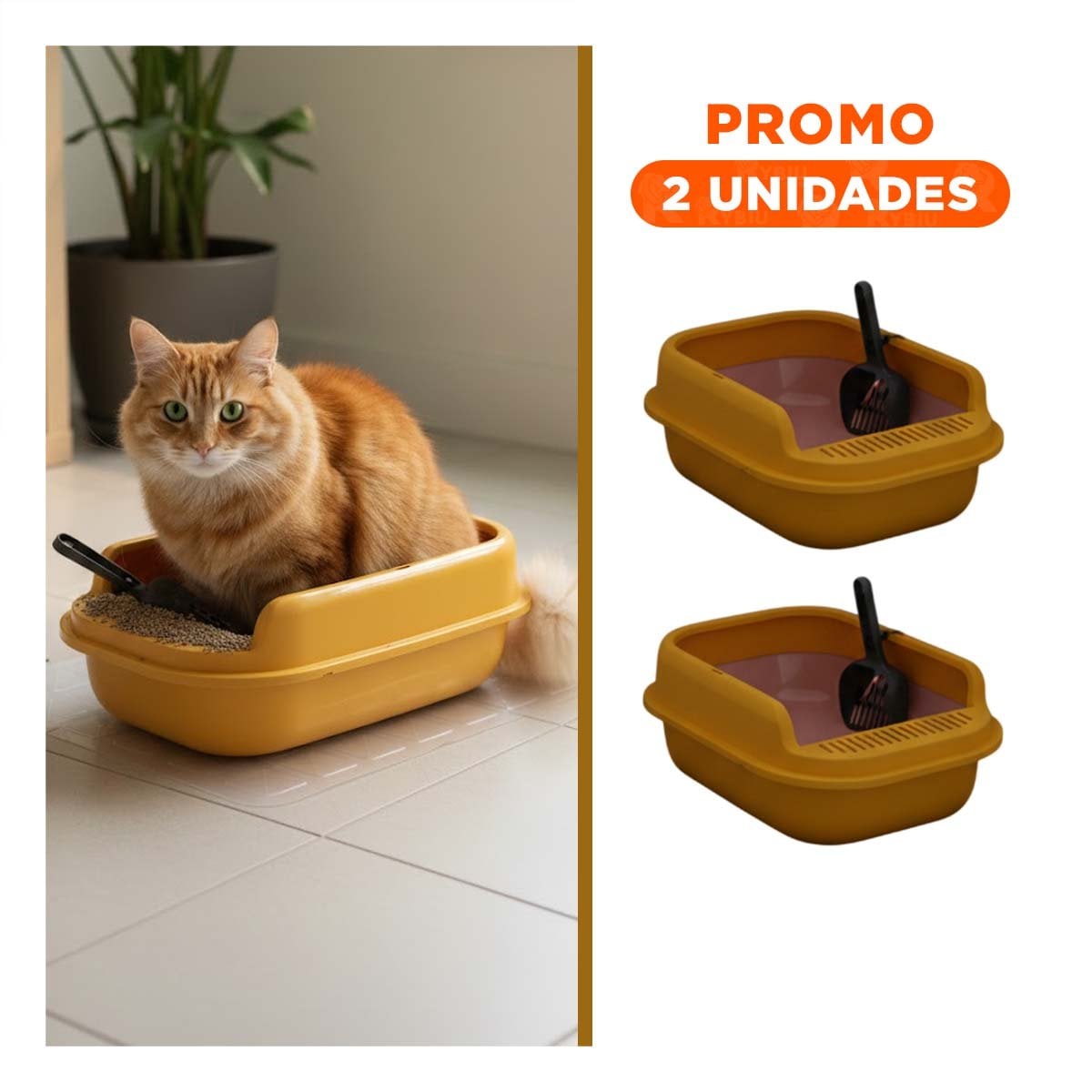 PACK2 CAJA SANITARIA COMPACTA Y SEGURA 51X36,5CM ROSADO Y NARANJA YREGALO STICKER - 1