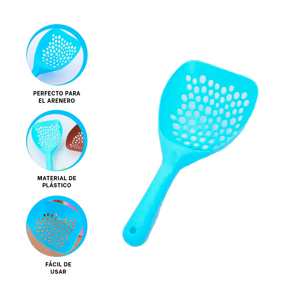 PALANQUETA CERNIDORA PARA ARENA DE GATO 32X16CM CON HUEQUITOS FUNCIONAL YSTICKY - 5