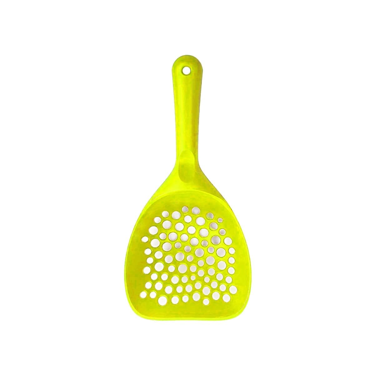 TAMIZADOR PARA ARENA DE GATO 32X16CM DISENO HUEQUITOS AMARILLO YREGALO STICKER - 1