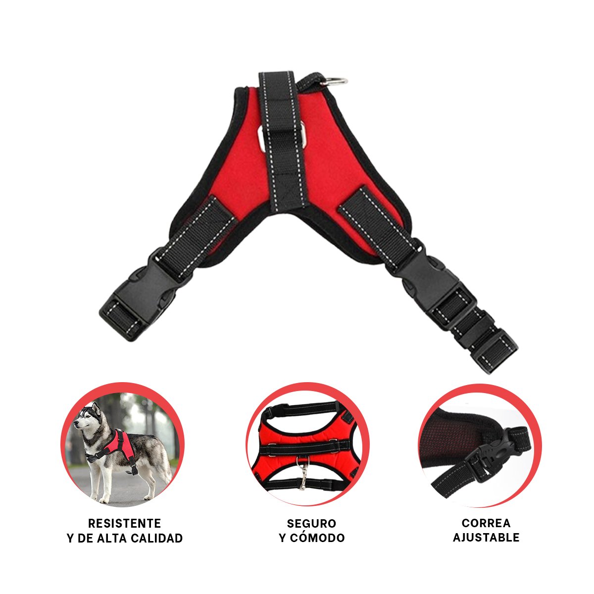 EQUIPO EN H DE PASEO PARA PERRO TALLA S COMODO Y RESISTENTE ROJO YSTICKY - 5