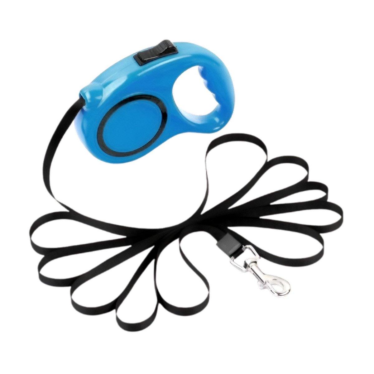 PACK2 CABLE PRACTICO RETRACTIL AZUL CON CIRCULO NEGRO PARA PERRO Y GATO YREGALO STICKER - 2
