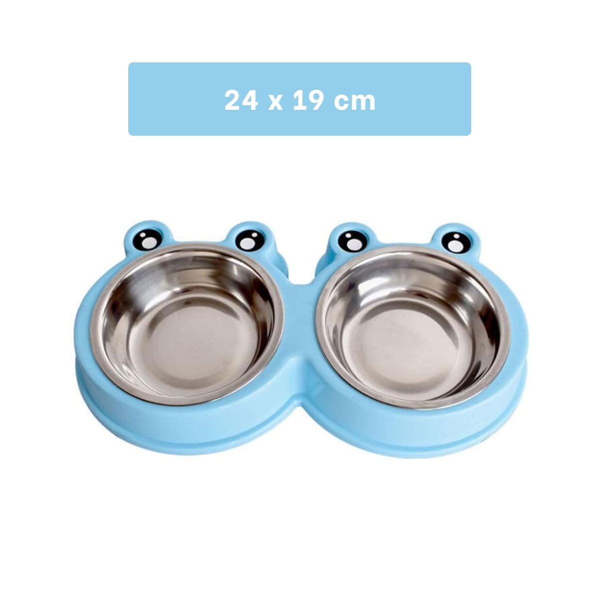 RECIPIENTE PLATO DOBLE DESMONTABLE RANA PARA MASCOTA EN HOGAR - 4