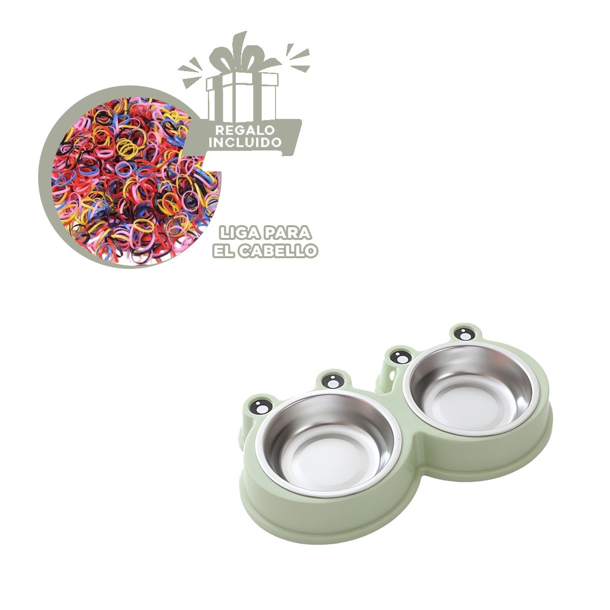 CONTENEDOR PLATO DOBLE DESMONTABLE RANA PARA ALIMENTACION EN HOGAR YLIGAS REGALO - 2