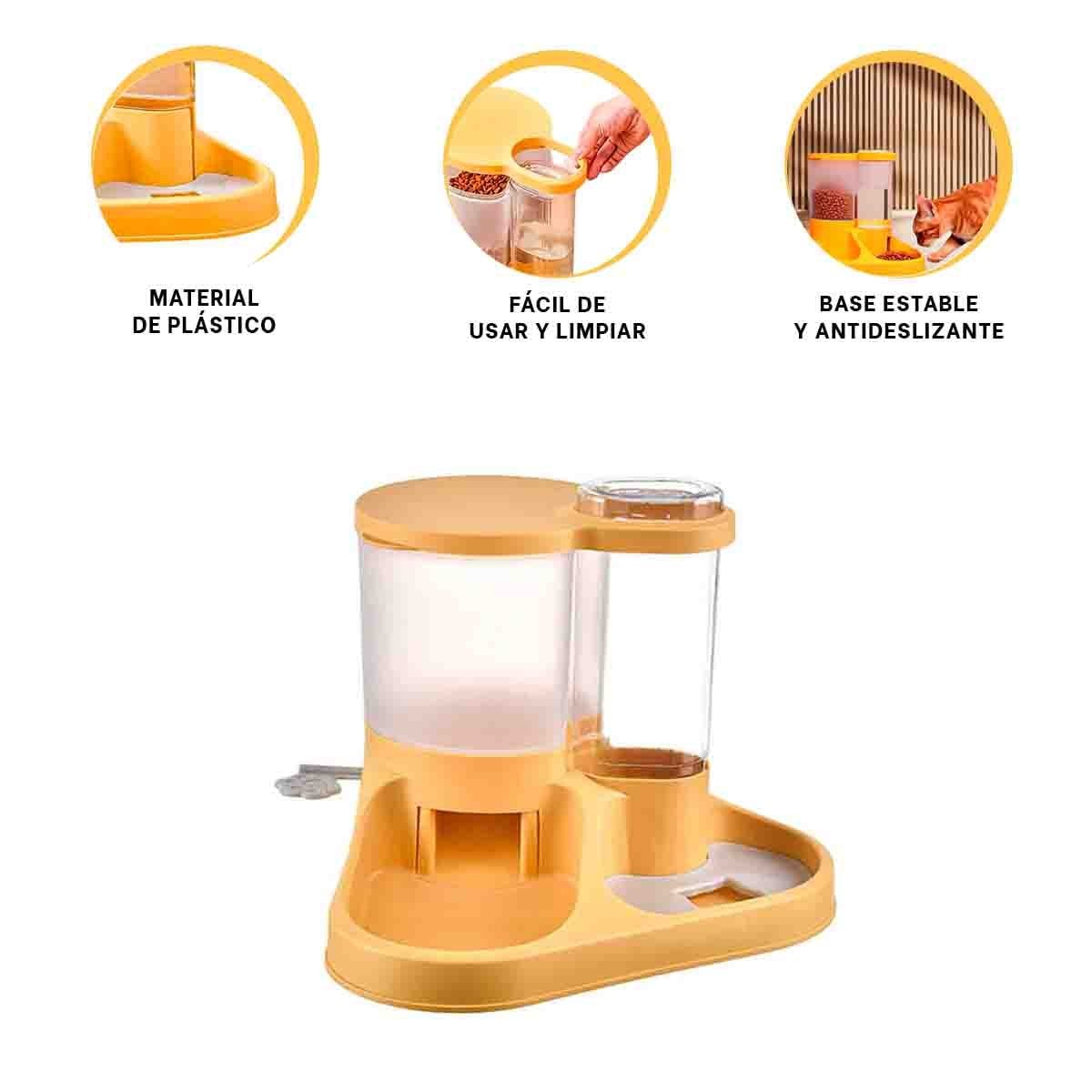 SISTEMA DE ALIMENTACION Y AGUA PARA MASCOTA CON LLAVE AMARILLO FUNCIONAL YSTICKY - 5