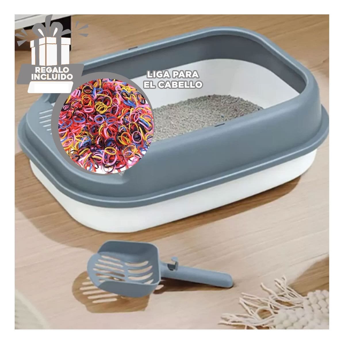 BANDEJA ABIERTA CON BORDES ELEVADOS 51X36,5CM BLANCO Y PLOMO YLIGAS REGALO - 2