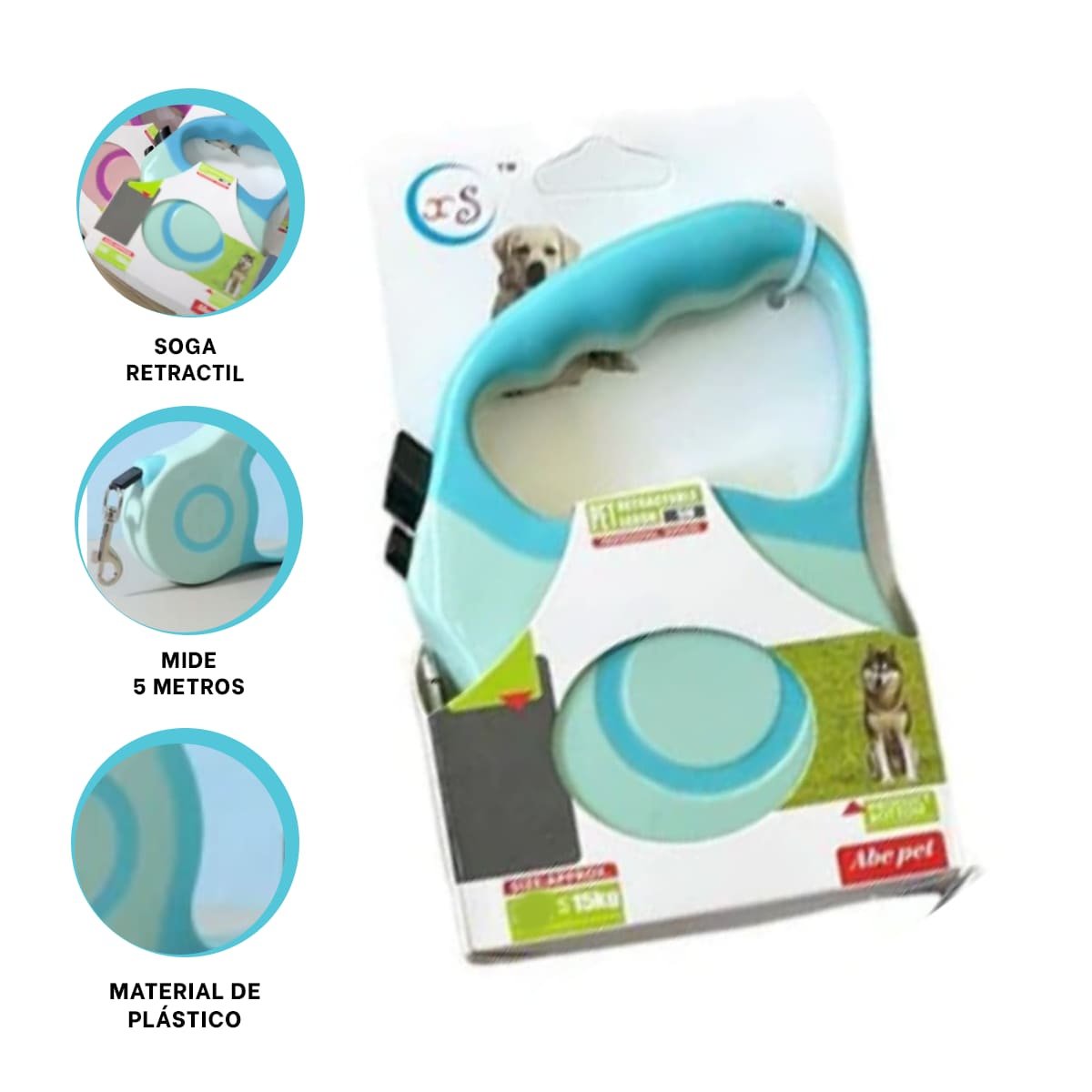 SUJETADOR RETRACTIL 5M PARA PERRO CON DISEÑO RESISTENTE DOBLE TONO YSTICKY - 5
