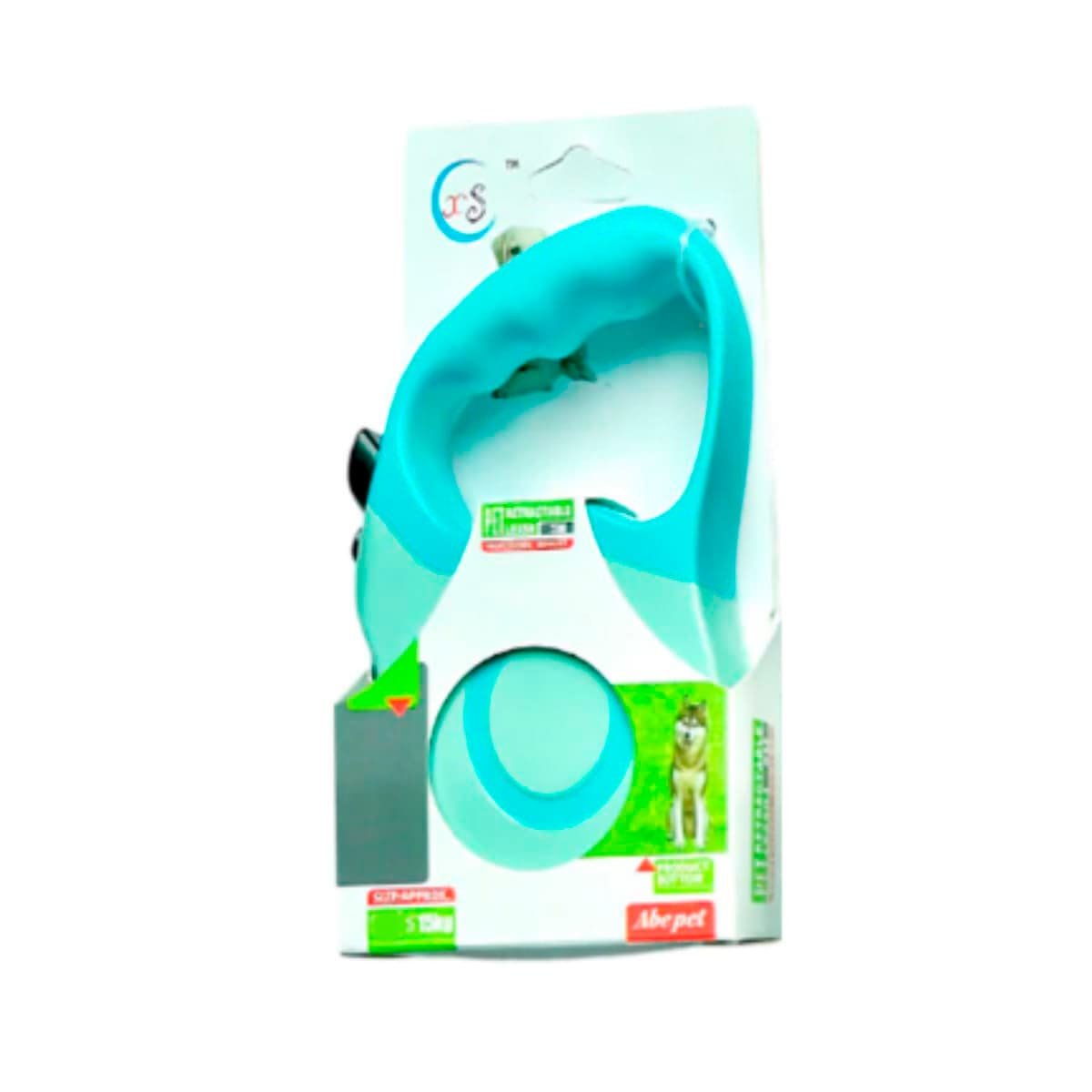PACK4 CINTA EXTENSIBLE 5M PARA MASCOTA CON CONTROL MANUAL DOBLE TONO YPAPEL REGALO - 3
