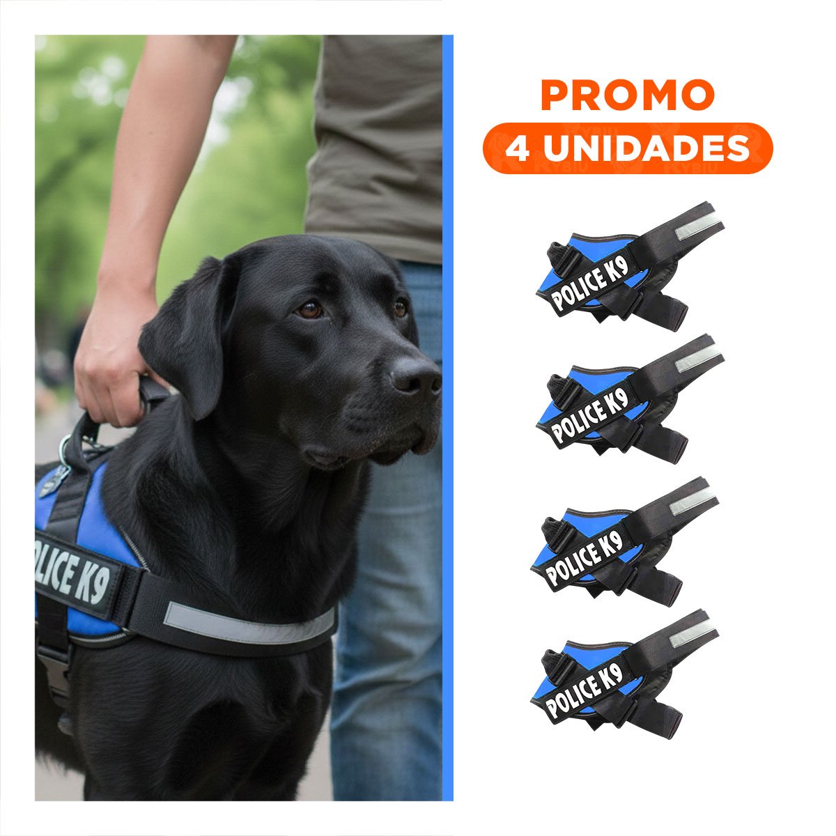 PACK4 ACCESORIO AJUSTABLE PARA PERRO TALLA M CON CONTROL SEGURO Y COMODIDAD CELESTE - 1
