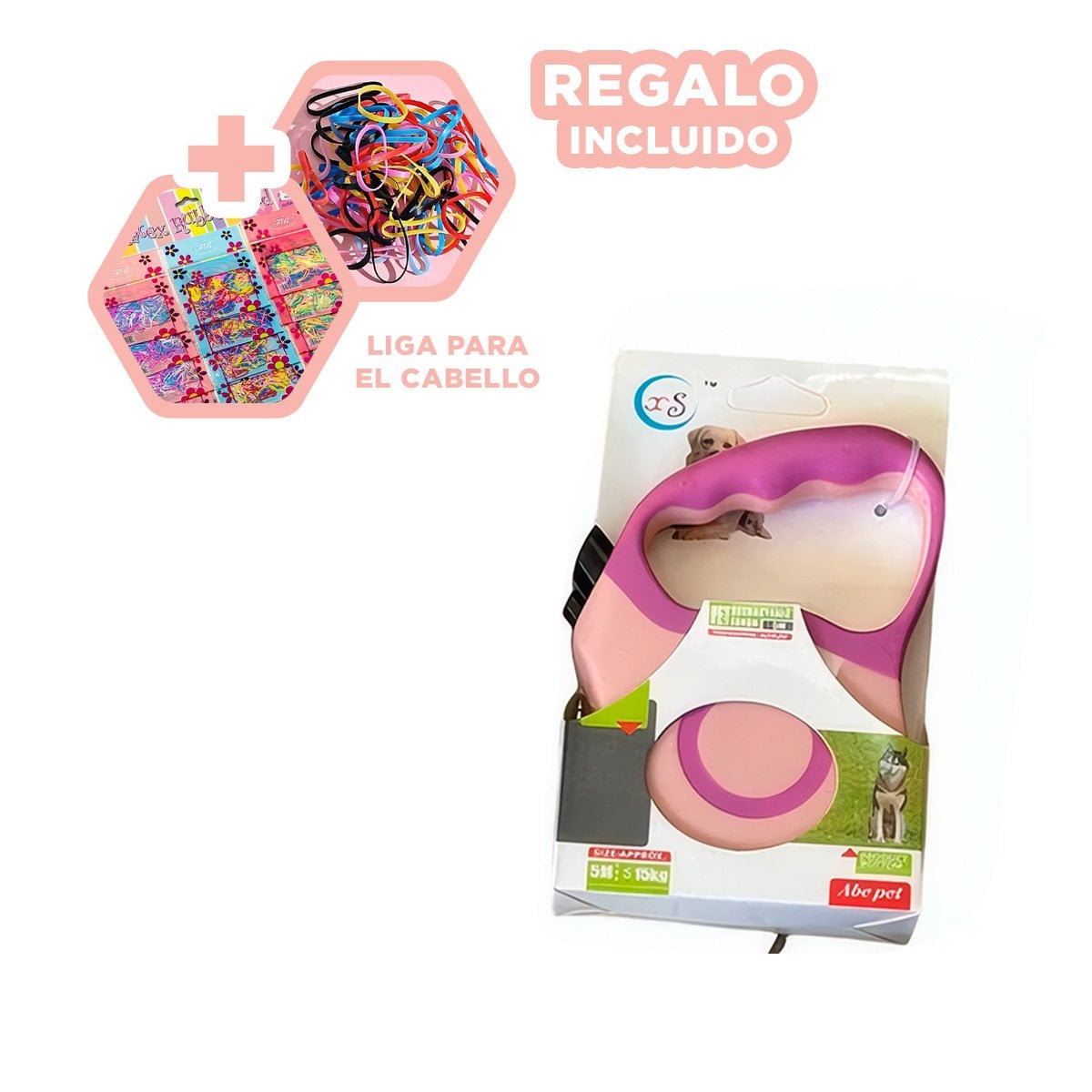 CORDON RETRACTIL 3M PARA MASCOTA CON AGARRE COMODO DOBLE TONO YLIGAS REGALO - 2