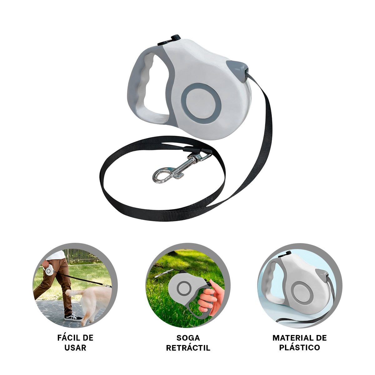 CORDÓN RETRACTIL 3M PARA PERRO CON DISEÑO RESISTENTE DOBLE TONO YSTICKY - 5