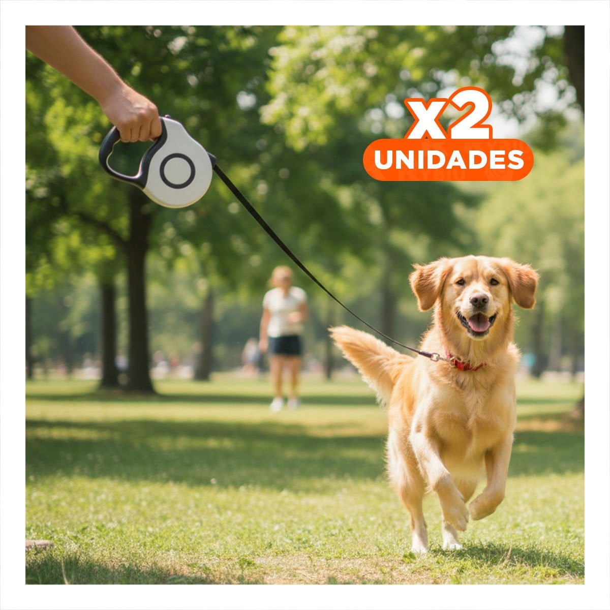 PACK2 LAZO EXTENSIBLE PARA MASCOTA PLOMO DOBLE TONO SEGURO - 1