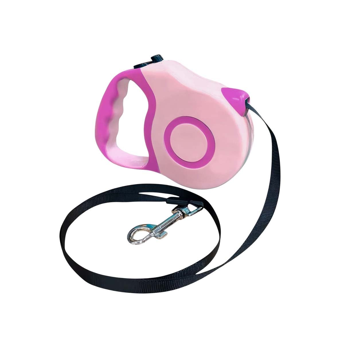 PACK2 SISTEMA EXTENSIBLE DE PASEO PARA PERRO ROSADO DOBLE TONO YREGALO STICKER - 2