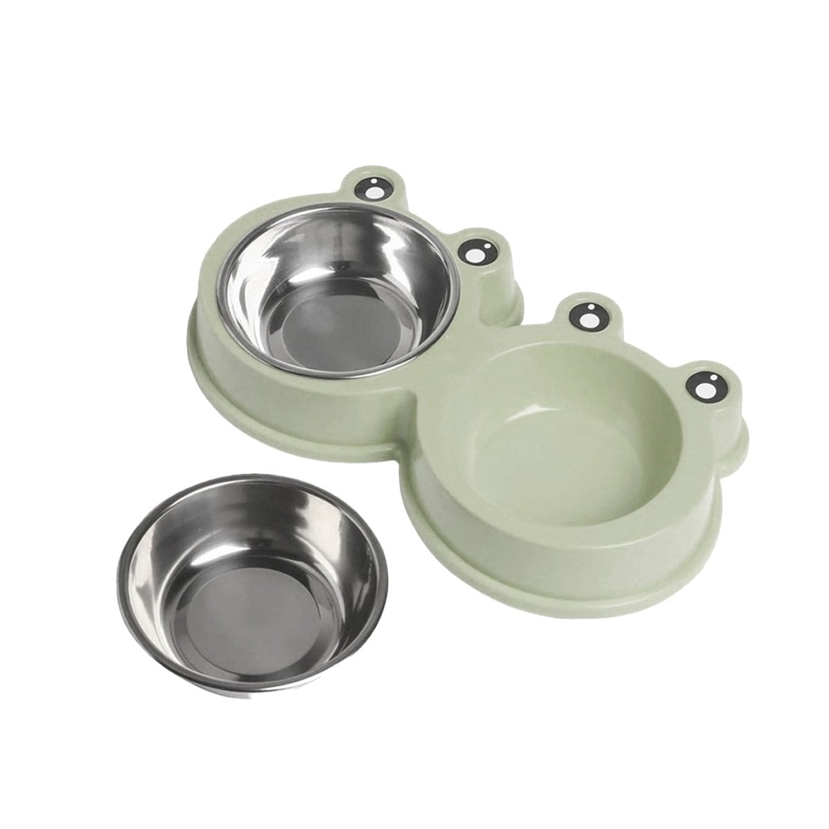PACK4 OPCION PLATO DOBLE DESMONTABLE RANA PARA PERRO Y GATO EN CASA YPAPEL REGALO - 3