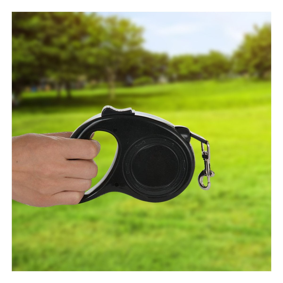 CORDON RETRACTIL AJUSTABLE PARA PASEOS Y ENTRENAMIENTO DE PERROS Y GATOS NEGRO YPAPEL REGALO - 2