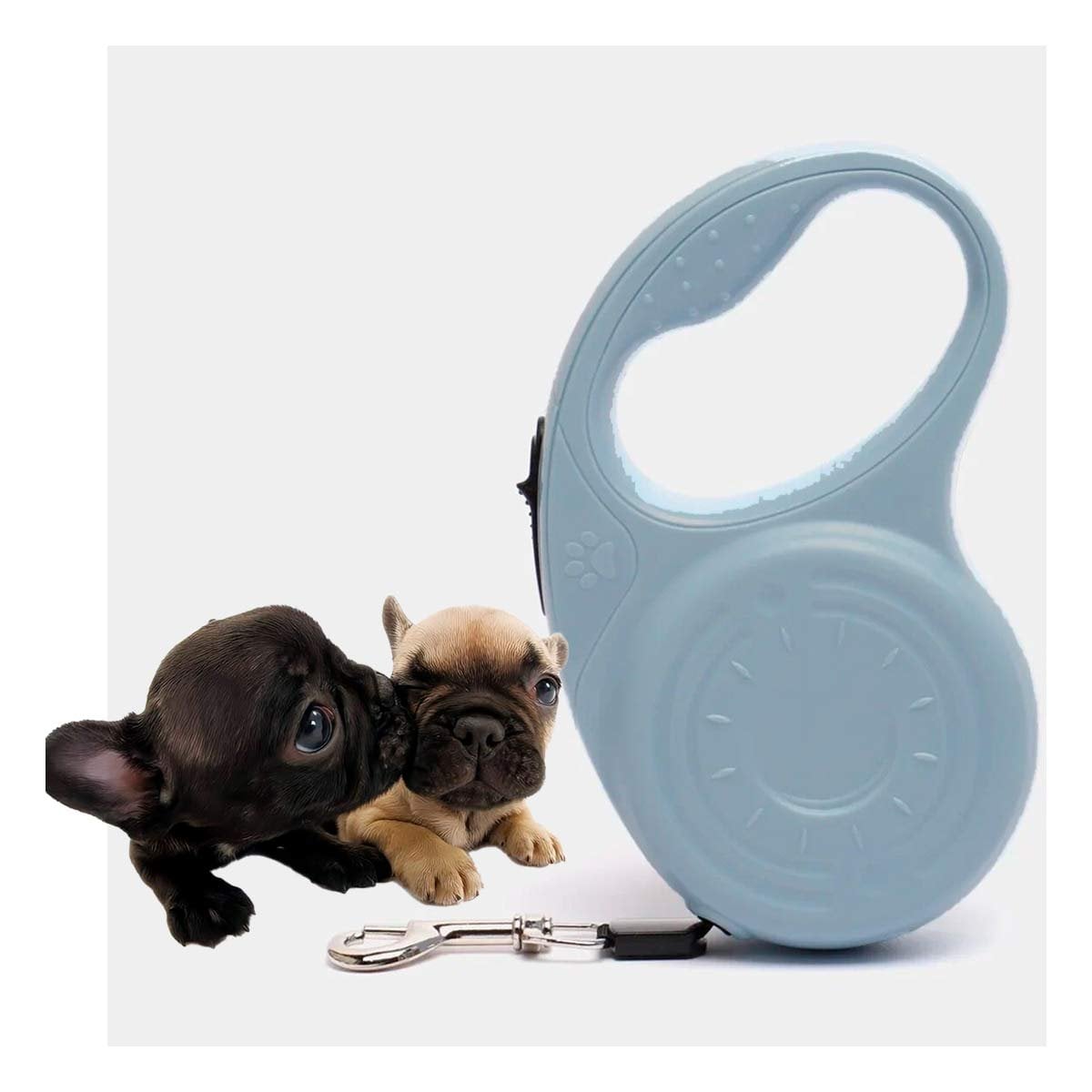 PACK4 LEASH EXTENSIBLE 3M PARA MASCOTAS CON HUELLITA AZUL GRISACEO - 2