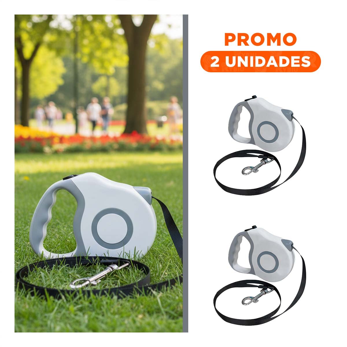 PACK2 ACCESORIO RETRACTIL 3M PARA MASCOTA CON MANGO ERGONOMICO DOBLE TONO YREGALO STICKER - 1