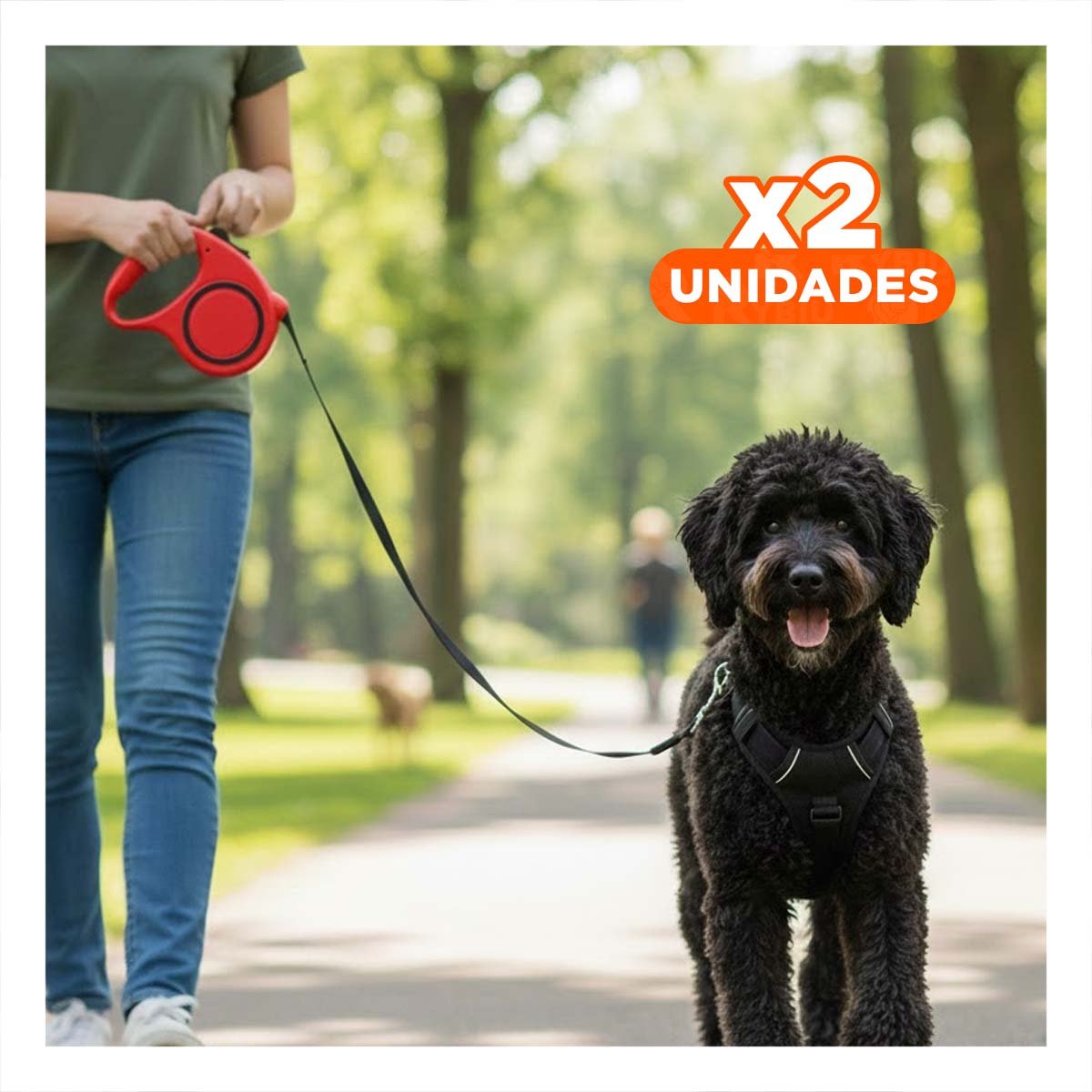 PACK2 DISPOSITIVO DE CUERDA RETRACTIL PARA PERROS Y GATOS FACIL DE MANEJAR ROJO YPAPEL REGALO - 1